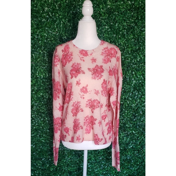 28. J.Crew Brushed wool crewneck sweater in rose garden - Picture 3 of 6